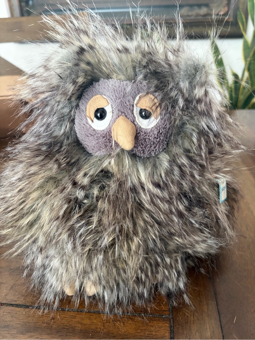 Jellycat Orlando Owl Fuzzy Plush Stuffed Animal retired 2018 10" soft
